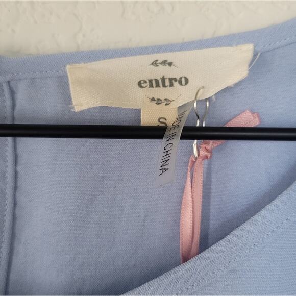 Floral Embroidered Mini Dress Size Small Blue - Picture 10 of 10